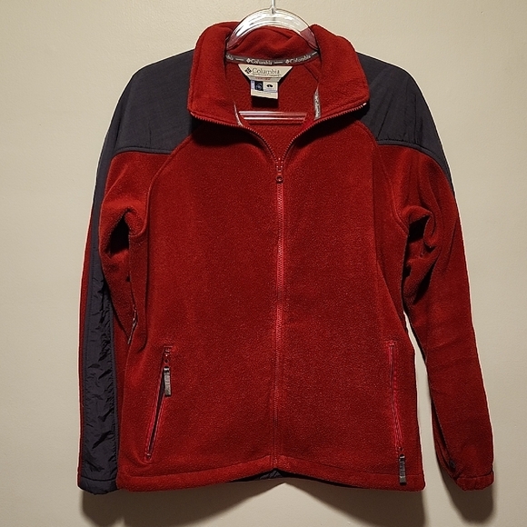 Columbia Vertex Core Interchange Two-Tone Red and Gray Fleece Full Zip Jacket - Picture 3 of 11